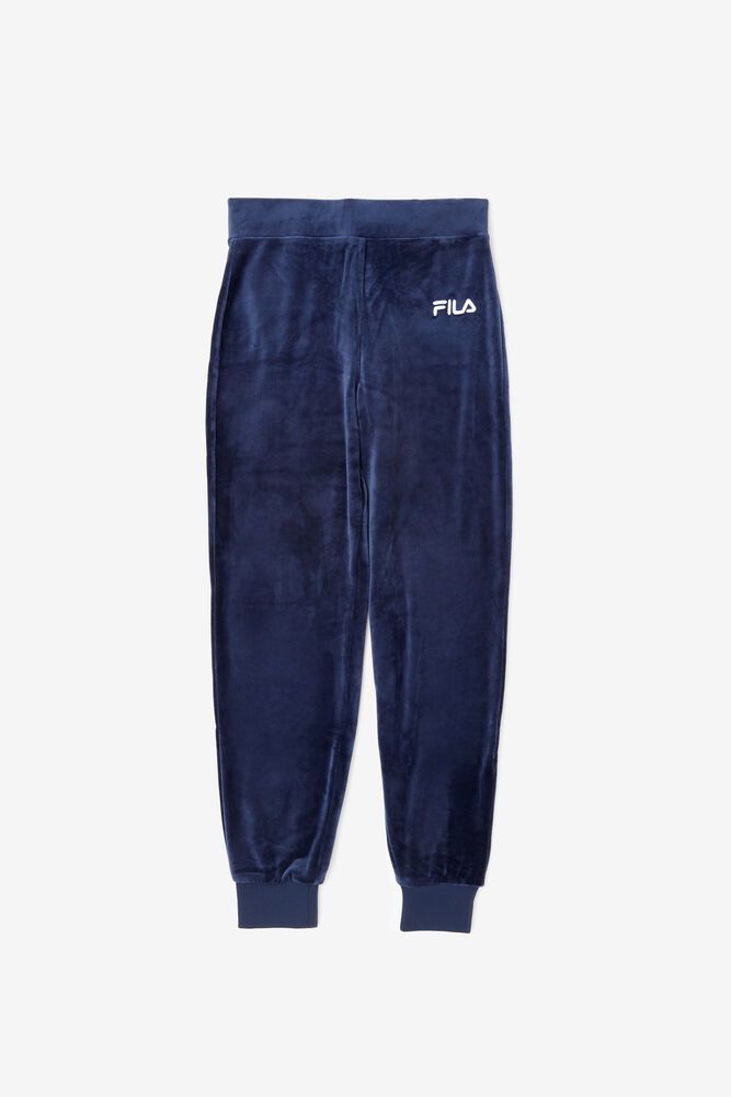 Fila Pants Womens Navy - Sara Velour Jogger - Philippines 4216075-CA